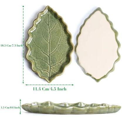 Ceramiczna Odkładka Kuchenna na Łyżki w Kształcie Liścia