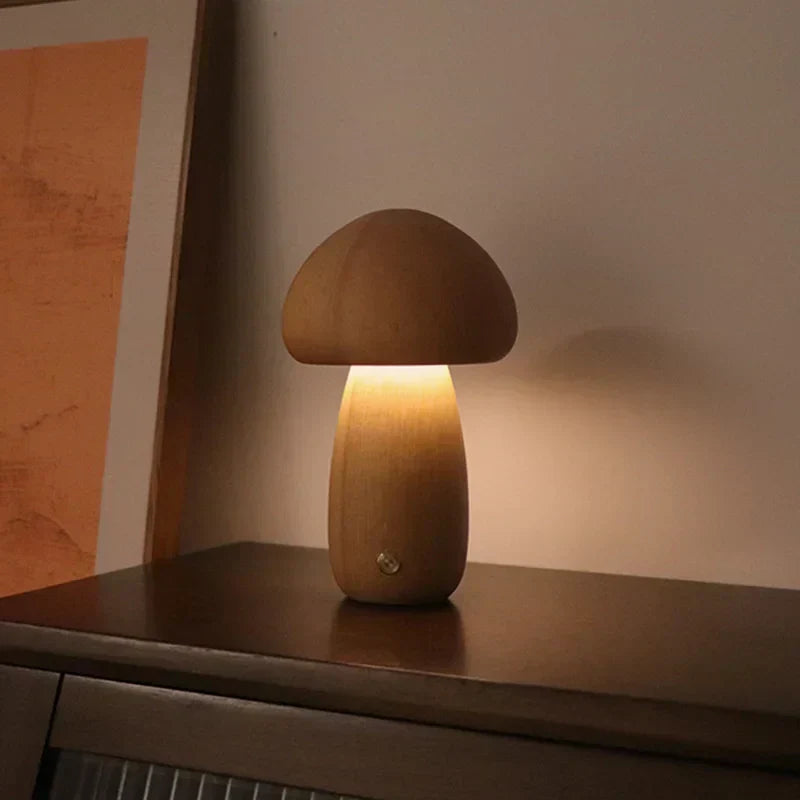 Lampa Stołowa LED w Kształcie Grzyba – Ciepłe Światło i Ładowanie przez USB