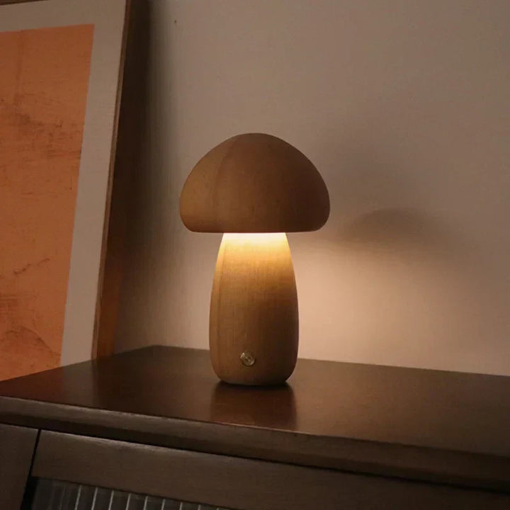 Lampa Stołowa LED w Kształcie Grzyba – Ciepłe Światło i Ładowanie przez USB