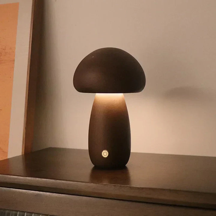 Lampa Stołowa LED w Kształcie Grzyba – Ciepłe Światło i Ładowanie przez USB