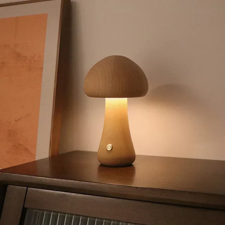 Lampa Stołowa LED w Kształcie Grzyba – Ciepłe Światło i Ładowanie przez USB