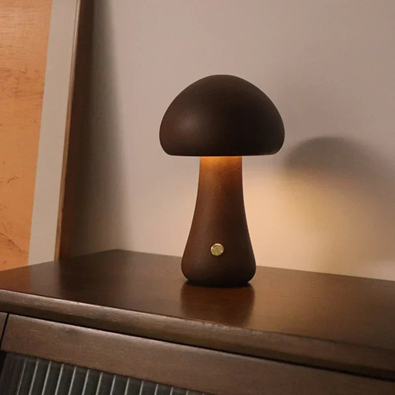Lampa Stołowa LED w Kształcie Grzyba – Ciepłe Światło i Ładowanie przez USB