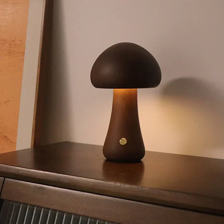 Lampa Stołowa LED w Kształcie Grzyba – Ciepłe Światło i Ładowanie przez USB