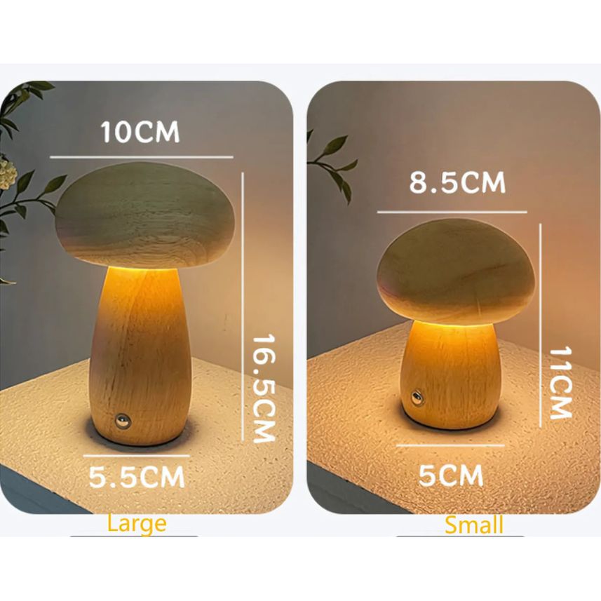 Lampa Stołowa LED w Kształcie Grzyba – Ciepłe Światło i Ładowanie przez USB