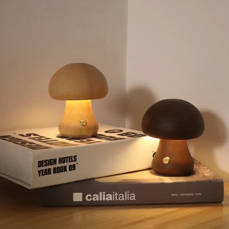 Lampa Stołowa LED w Kształcie Grzyba – Ciepłe Światło i Ładowanie przez USB