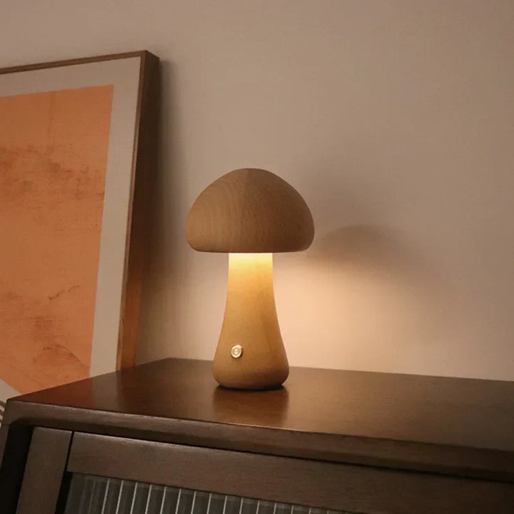 Lampa Stołowa LED w Kształcie Grzyba – Ciepłe Światło i Ładowanie przez USB