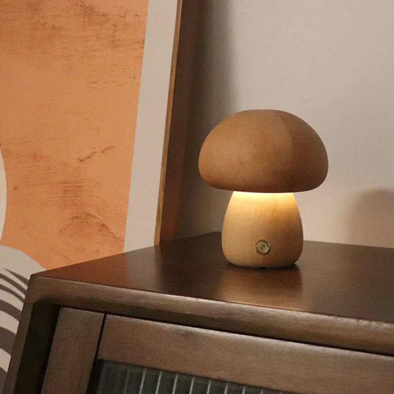Lampa Stołowa LED w Kształcie Grzyba – Ciepłe Światło i Ładowanie przez USB