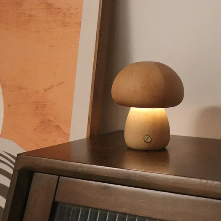 Lampa Stołowa LED w Kształcie Grzyba – Ciepłe Światło i Ładowanie przez USB