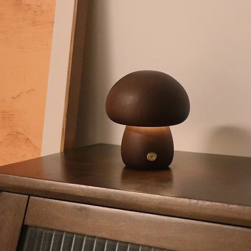 Lampa Stołowa LED w Kształcie Grzyba – Ciepłe Światło i Ładowanie przez USB