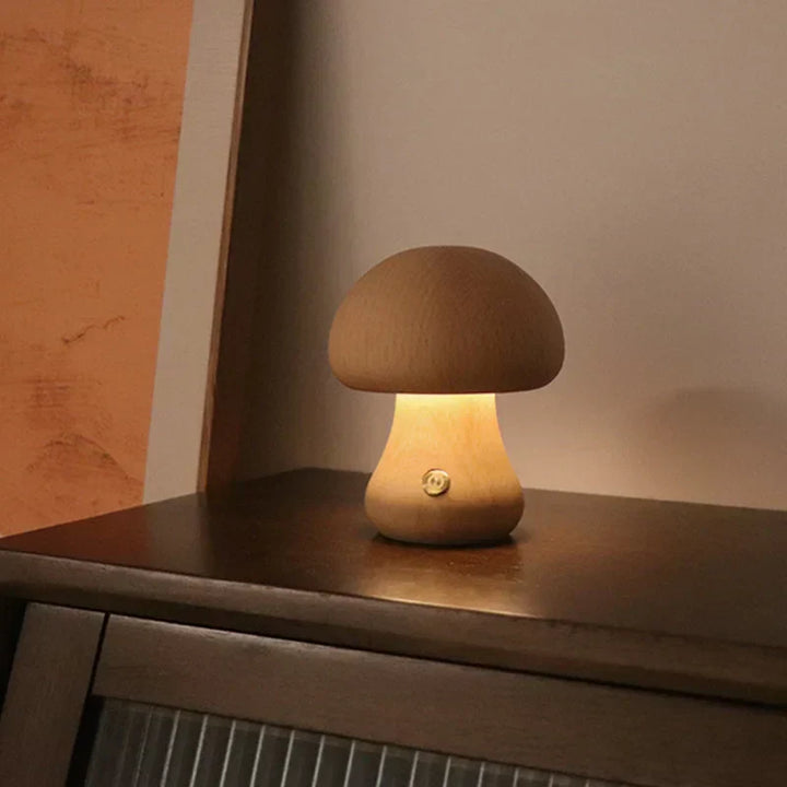 Lampa Stołowa LED w Kształcie Grzyba – Ciepłe Światło i Ładowanie przez USB