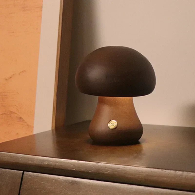 Lampa Stołowa LED w Kształcie Grzyba – Ciepłe Światło i Ładowanie przez USB