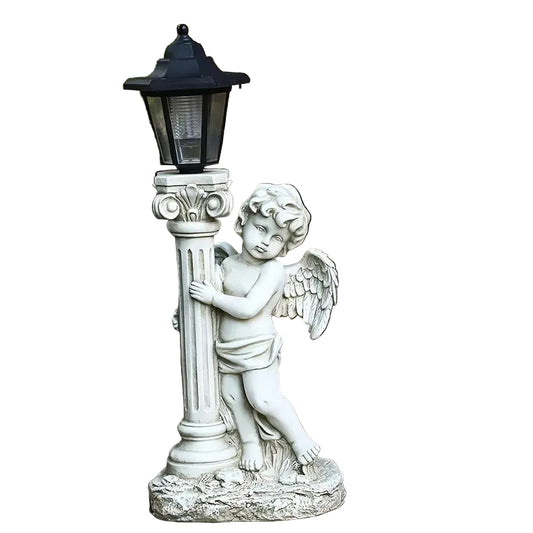Zewnętrzny Posąg Anioła Zasilany Energią Słoneczną z Lampą